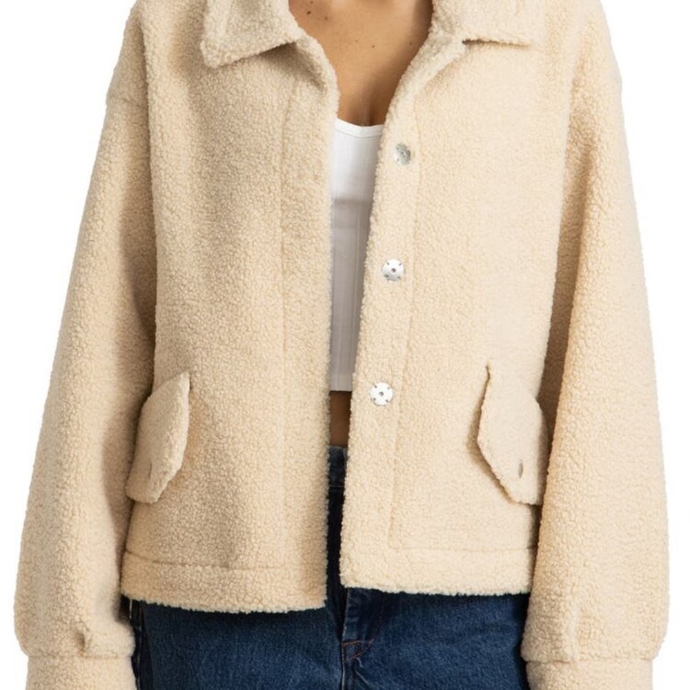 Blank NYC Oversized Sherpa Fleece Jacket Size S
